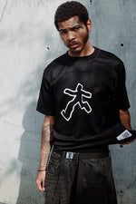 Black Running Man Mesh Tee