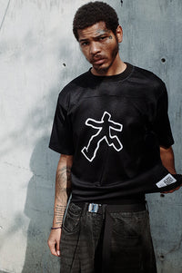 Black Running Man Mesh Tee
