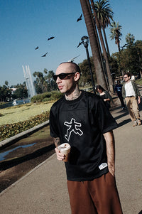 Black Running Man Mesh Tee