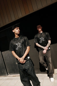 Black Running Man Mesh Tee