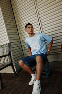 Baby Blue Today Mesh Tee